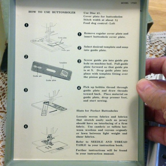 Vintage Buttonholer, Kenmore Model 17501 Sewing Machine plus accessory box - Picture 5 of 16